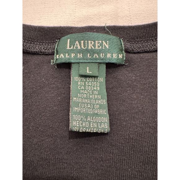 RALPH LAUREN KNIT T SHIRT DRESS SZ LARGE MAXI BLACK WOMEN'S - Picture 2 of 10